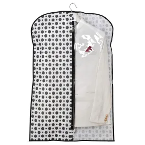 Kuber Industries Polka Dots Printed Half Transparent Non Woven Men's Coat Blazer Cover (Black & White) -KUBMART874