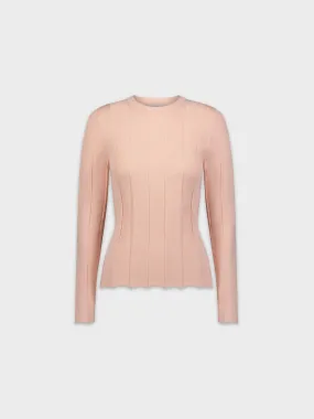 WIDE RIBBED SWEATER-PINK