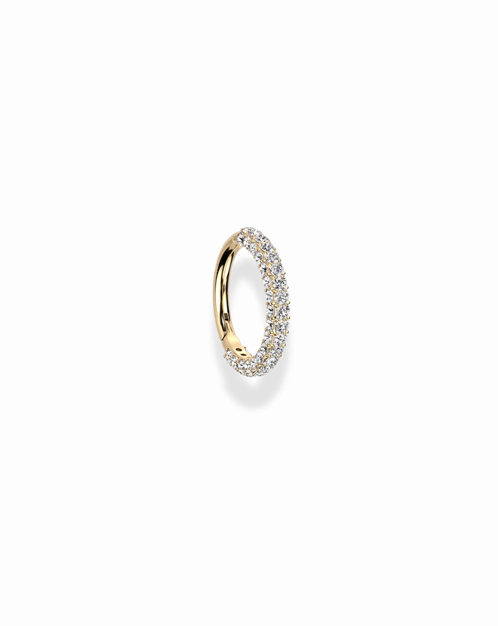 14k Pave Wrapped Hoop