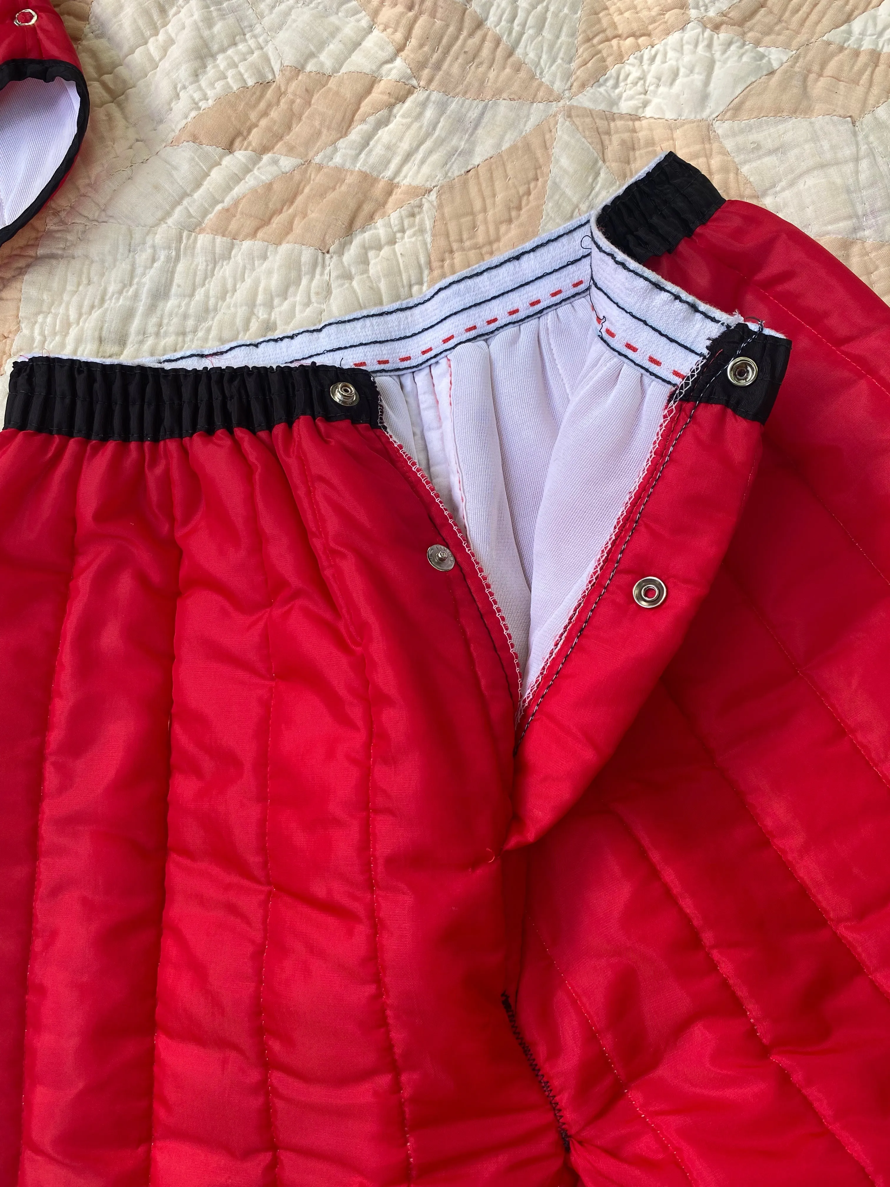 1960s / 1970s Antler Red Dacron Quilted Liner Jacket & Pants Set