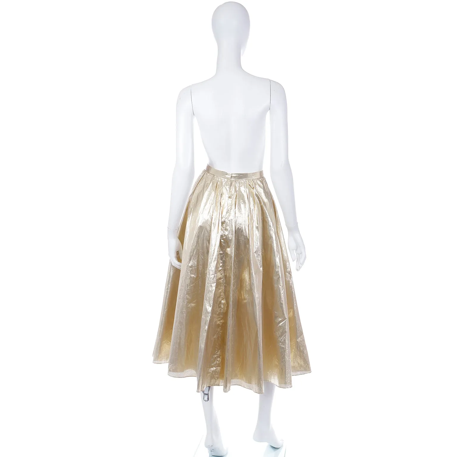 1970s Vintage Gold Tissue Lame Full Evening Skirt