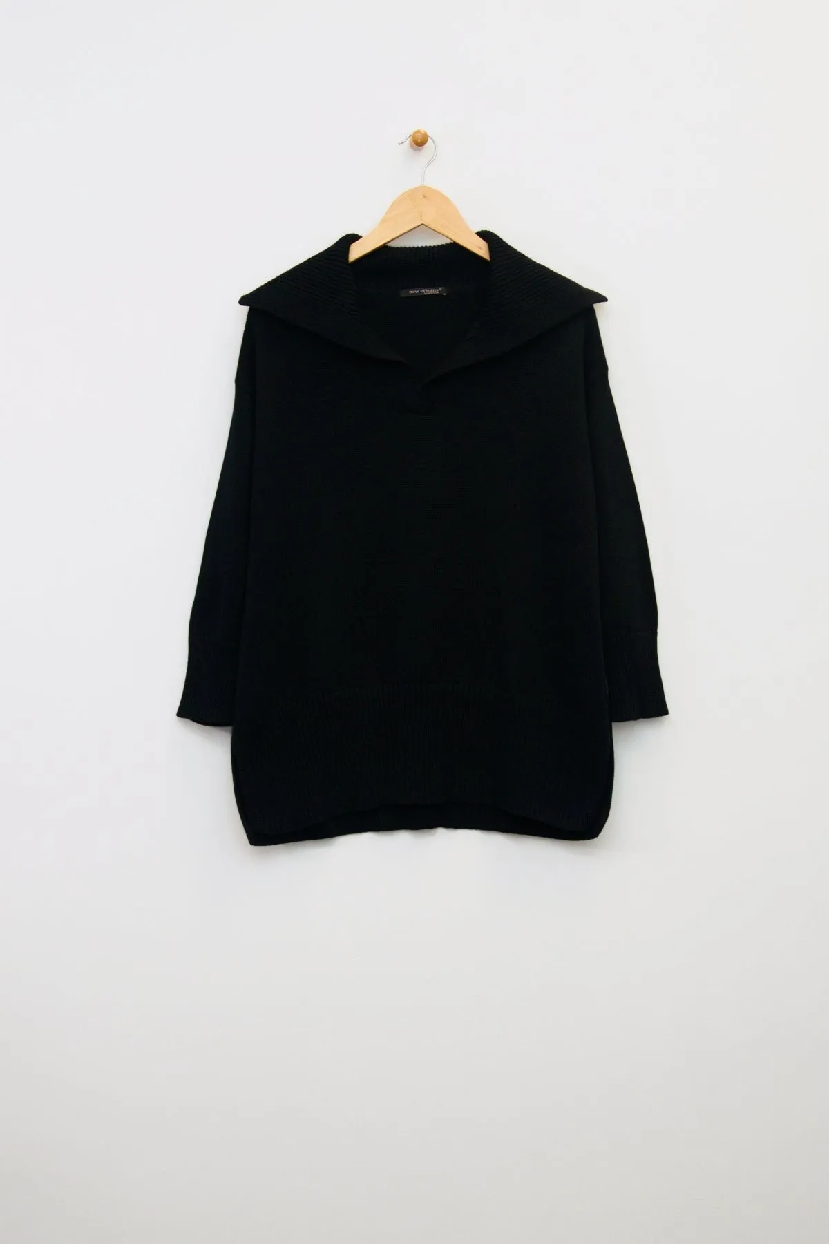 27" Polo Collar Open Neck Sweater