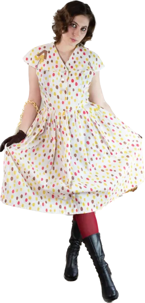 50s Syd Chicago Dots Dress         M