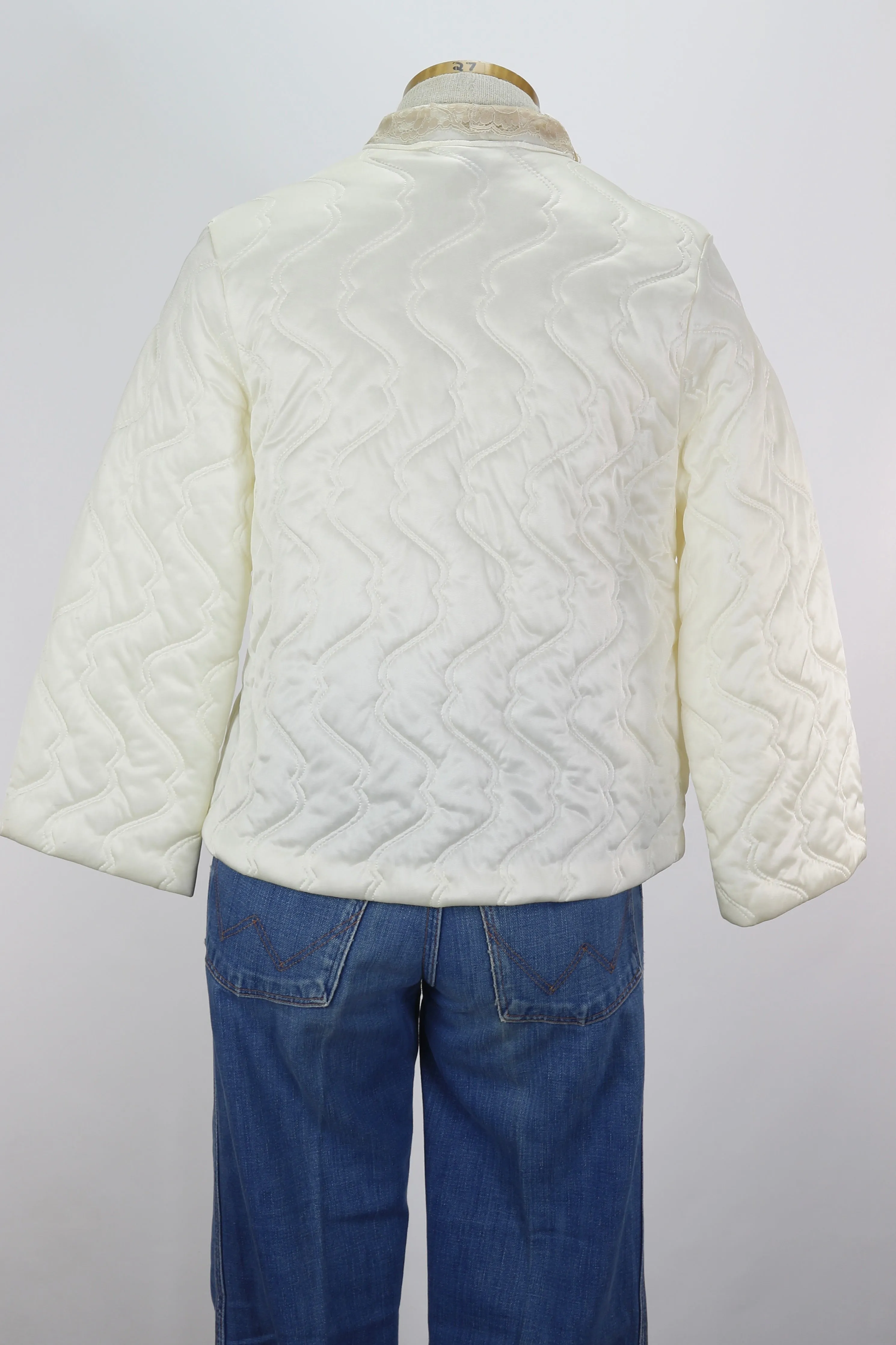 70s Kayser Ivory Quilted Bolero       S