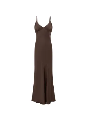 90'S IT GIRL MAXI DRESS - CHOCOLATE