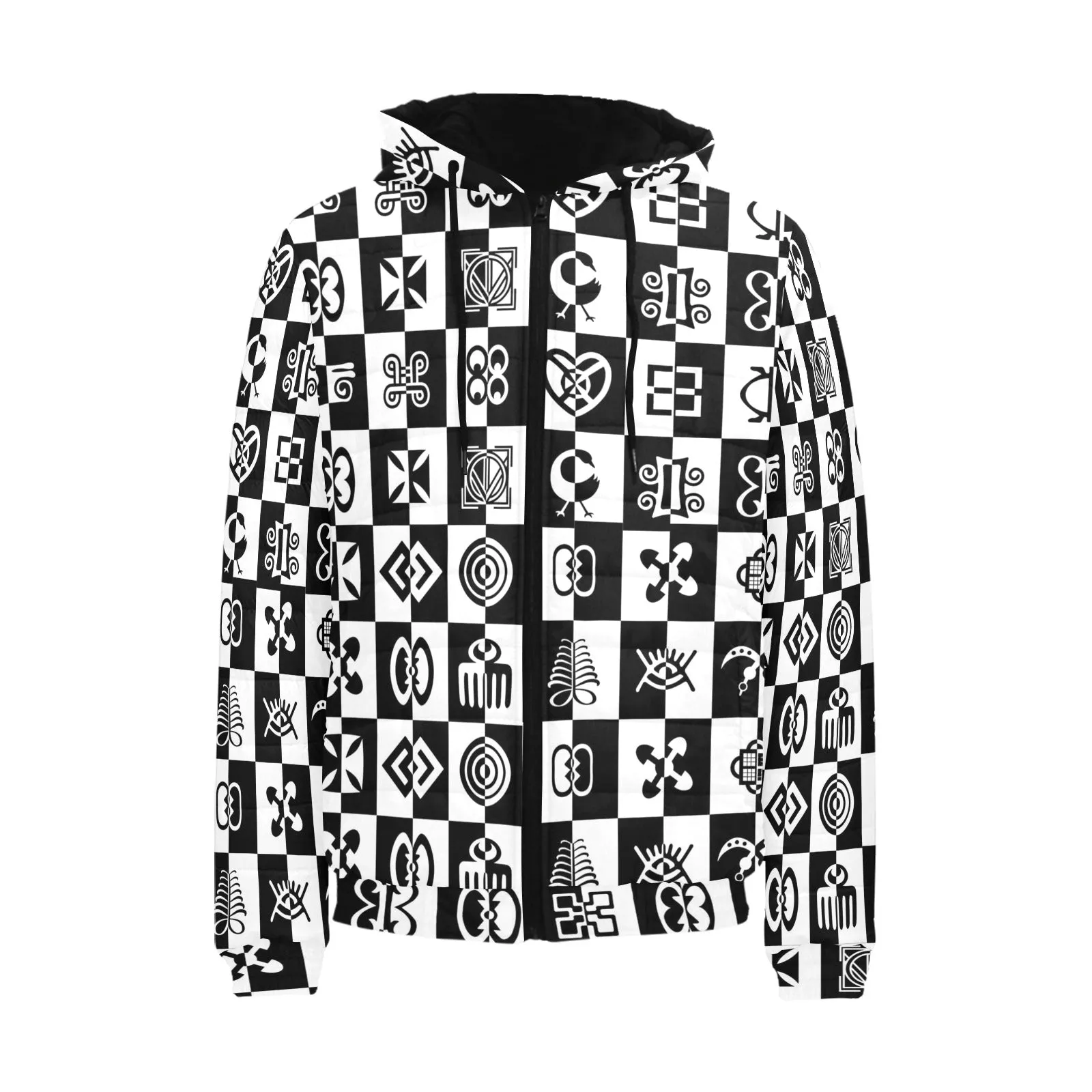 ADINKRA CHECCMATE  Padded Hooded Jacket