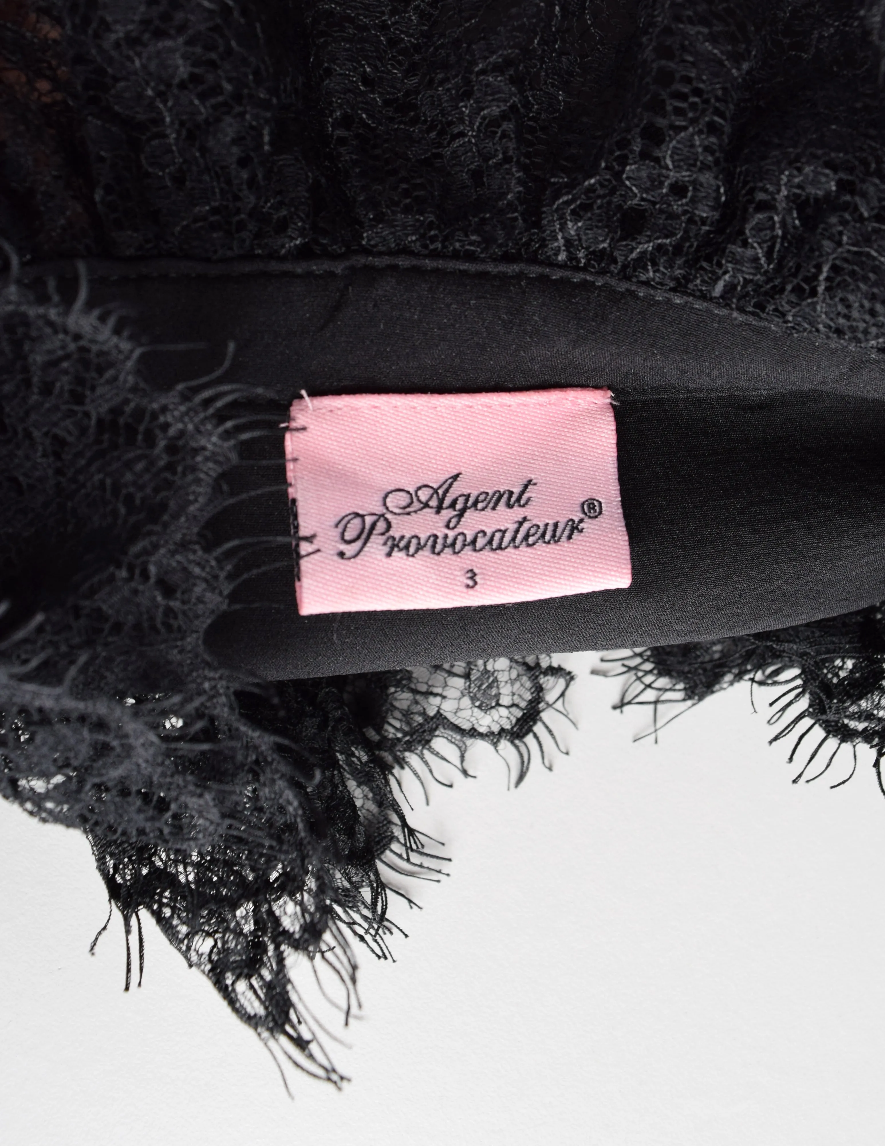 Agent Provocateur Black Sheer Silk and Lace Dress with Bustle