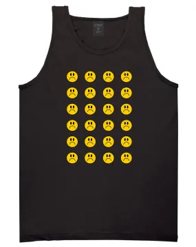 All Over Sad Face Mens Tank Top Shirt