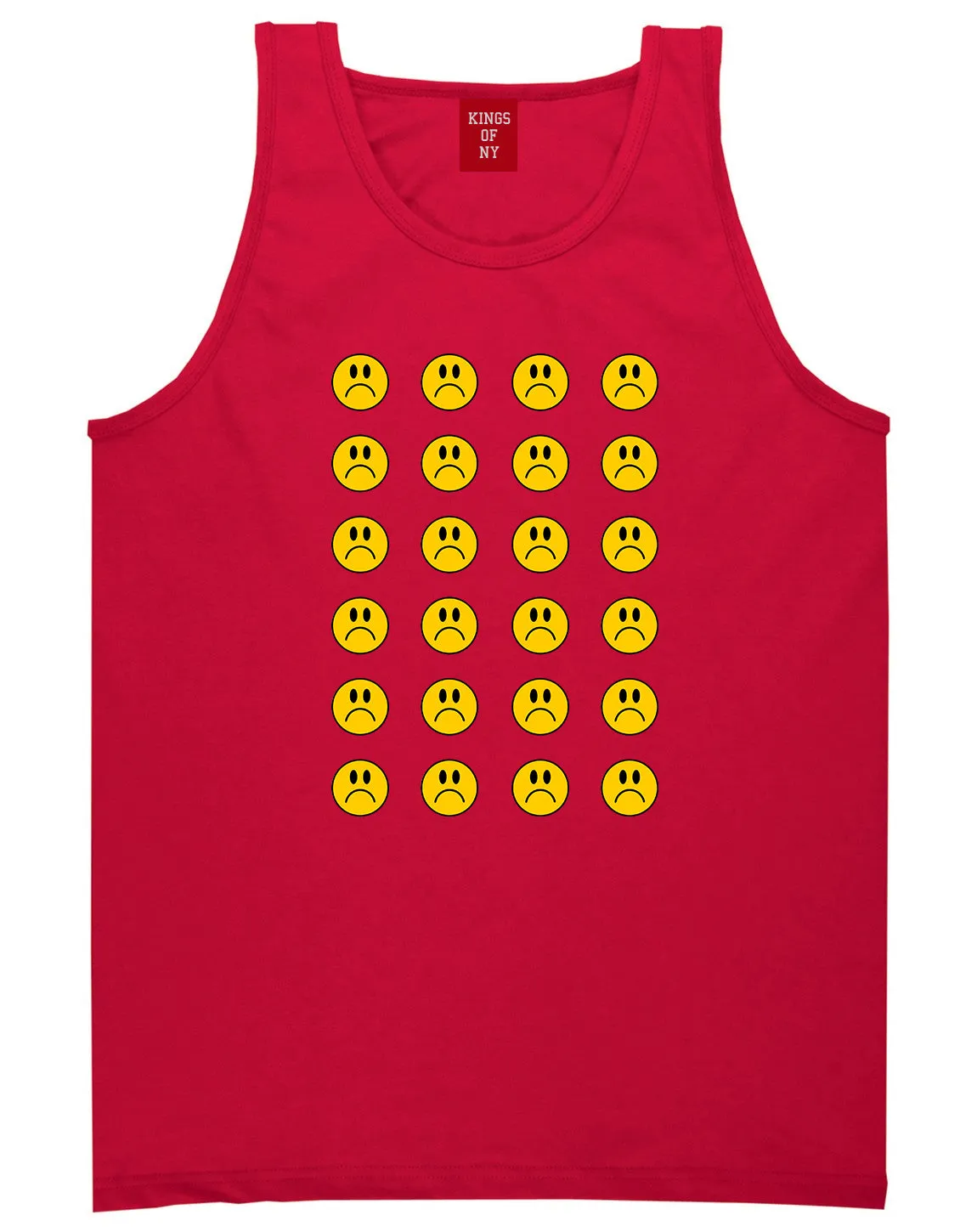 All Over Sad Face Mens Tank Top Shirt