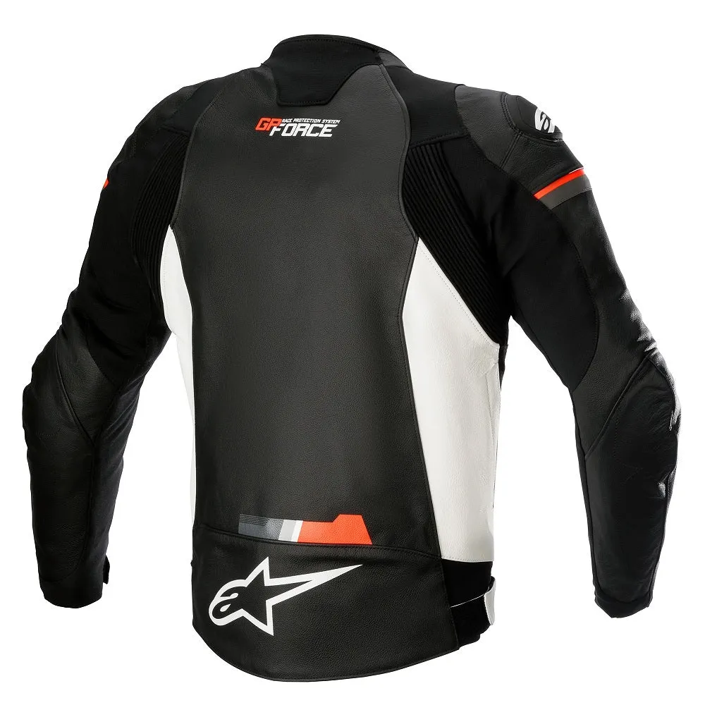 Alpinestars Gp Force Leather Jacket B/W Red Fluo