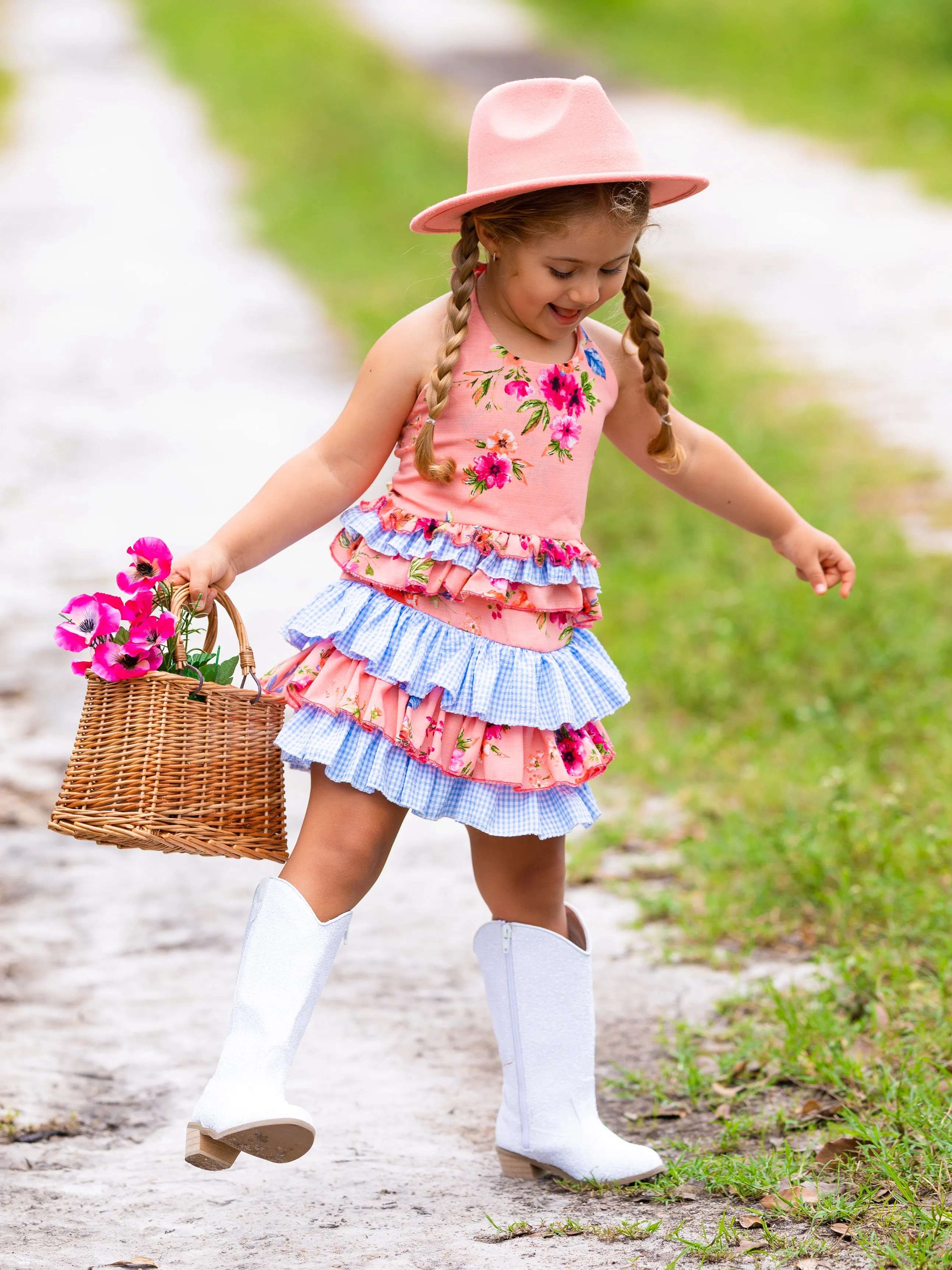 Always Better Together Ruffled Halter Skirt Set