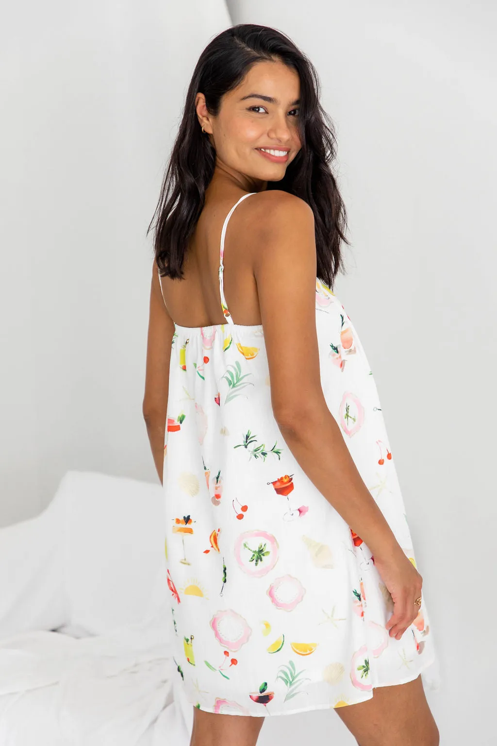 Amali Slip Dress - Cocktail Hour Print