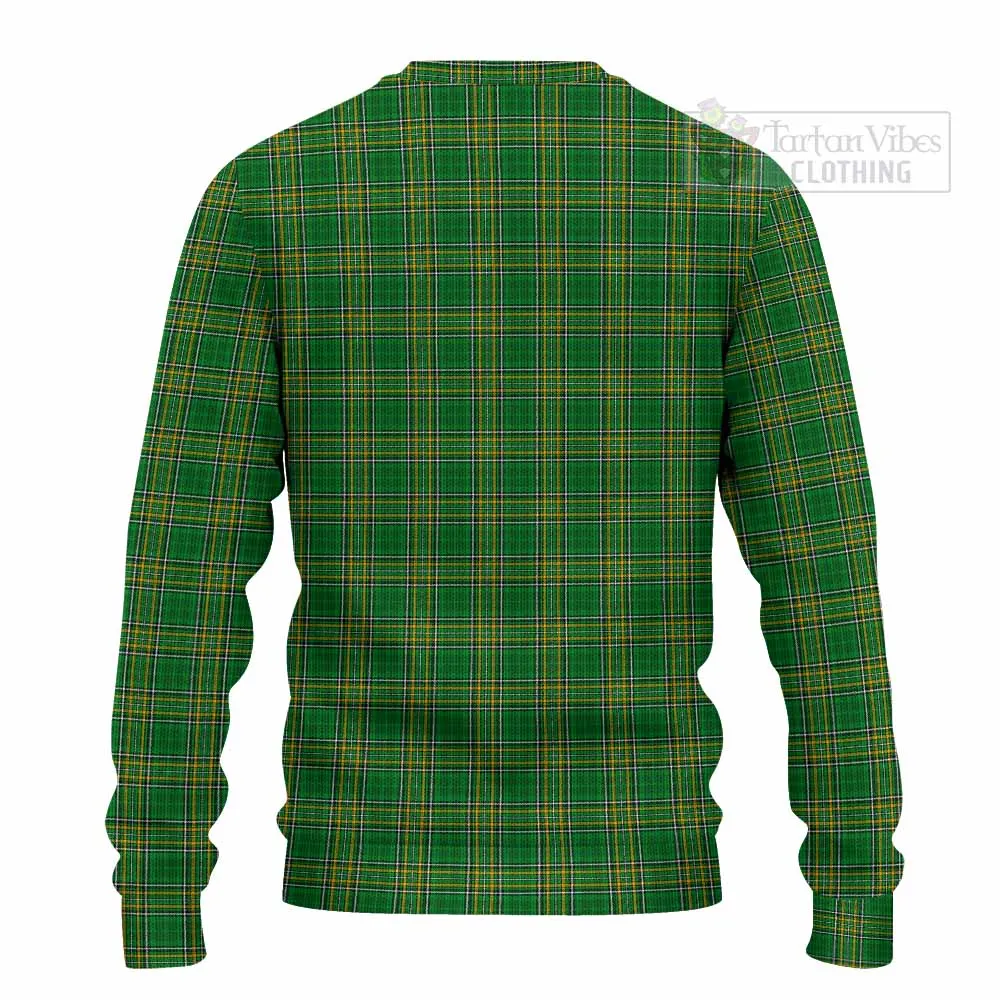 Ancketill Irish Clan Tartan Knitted Sweater with Coat of Arms