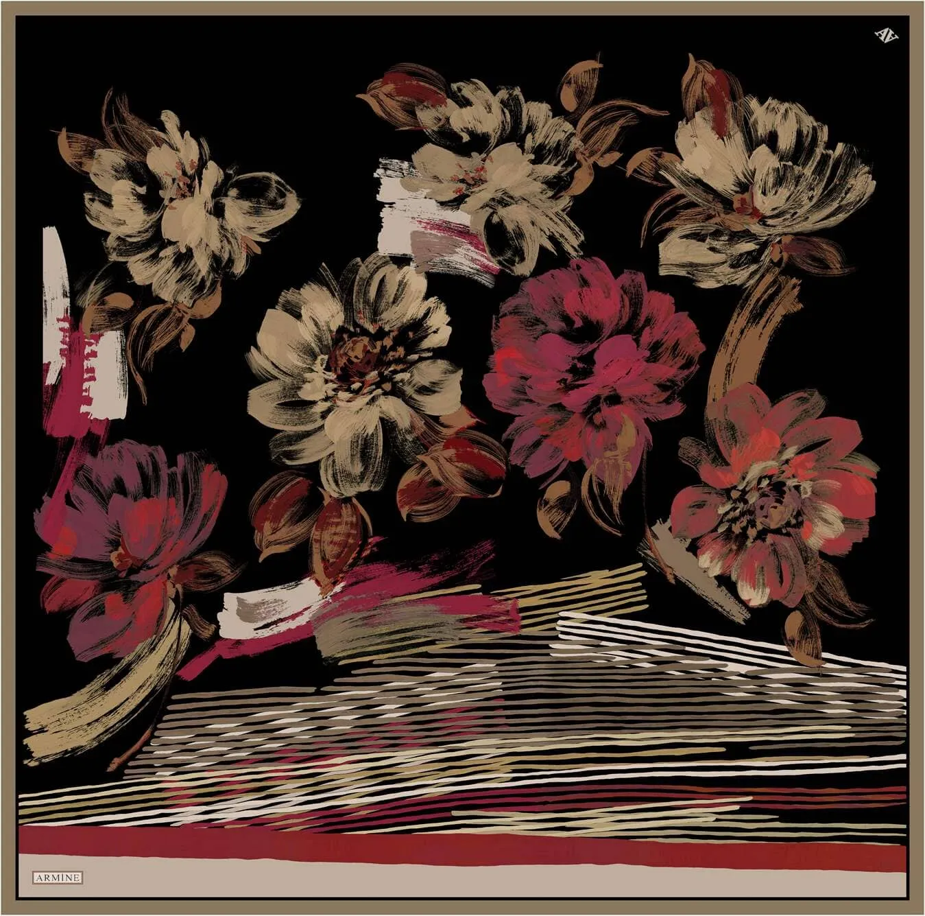 Armine Estelle Floral Silk Scarf #56