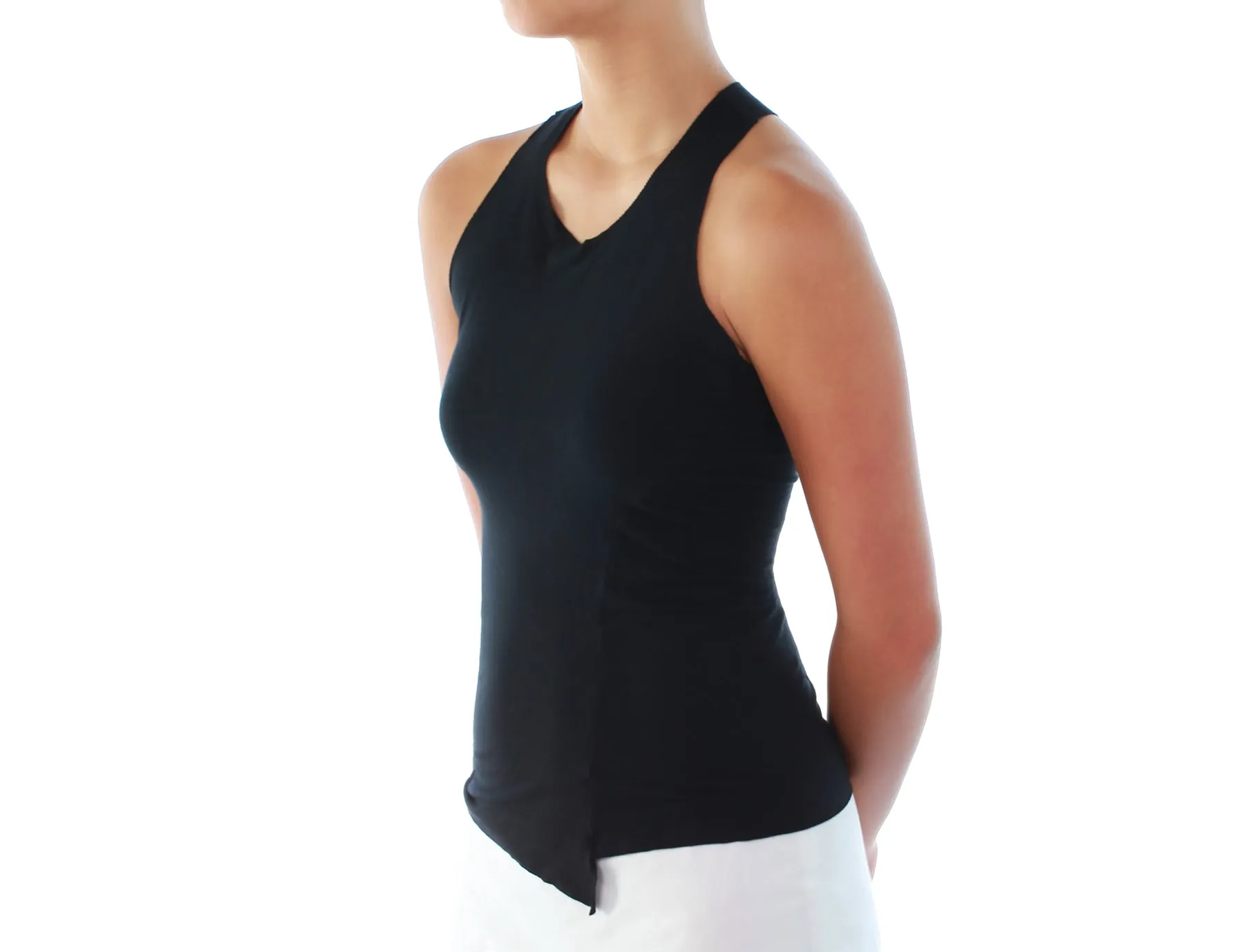 Asymmetrical Tank Top in Black