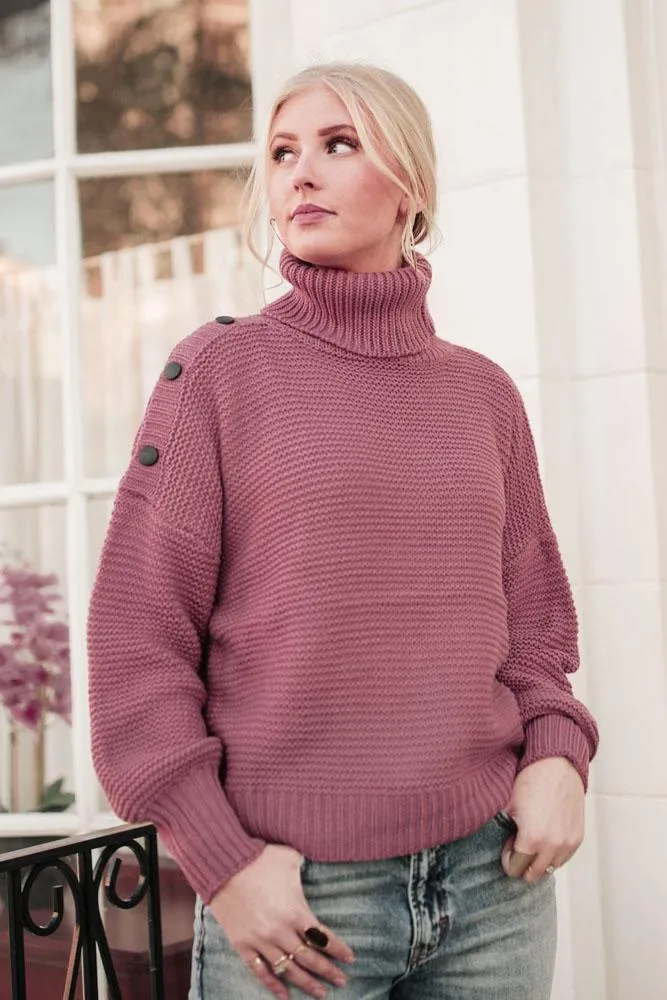 Aurora Button Sweater in Rose