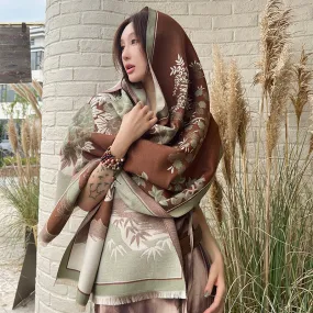 Autumn And Winter New Chinese Style Artificial Cashmere Scarf Women