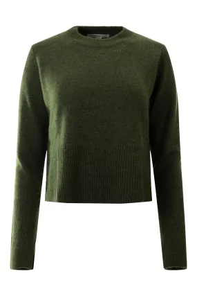 Autumn Cashmere Boxy Crew with Slits in Commander