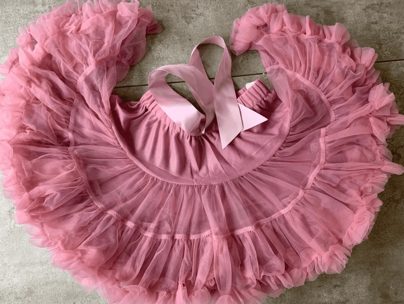 Baby Pink Fluffy Layered Tutu Skirt -  Girls Ballerina Pettiskirt