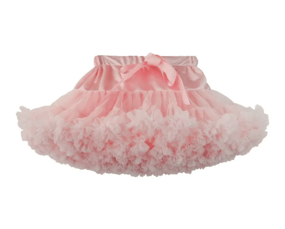 Baby Pink Fluffy Layered Tutu Skirt -  Girls Ballerina Pettiskirt