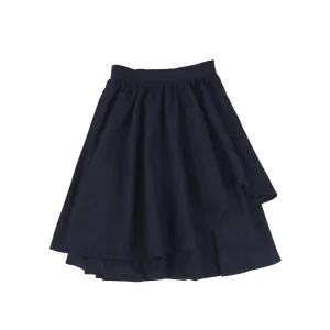 Bamboo Navy Wool Layered Skirt