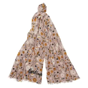 Barbour Folky Floral Print Ladies Wrap - Petal Pink