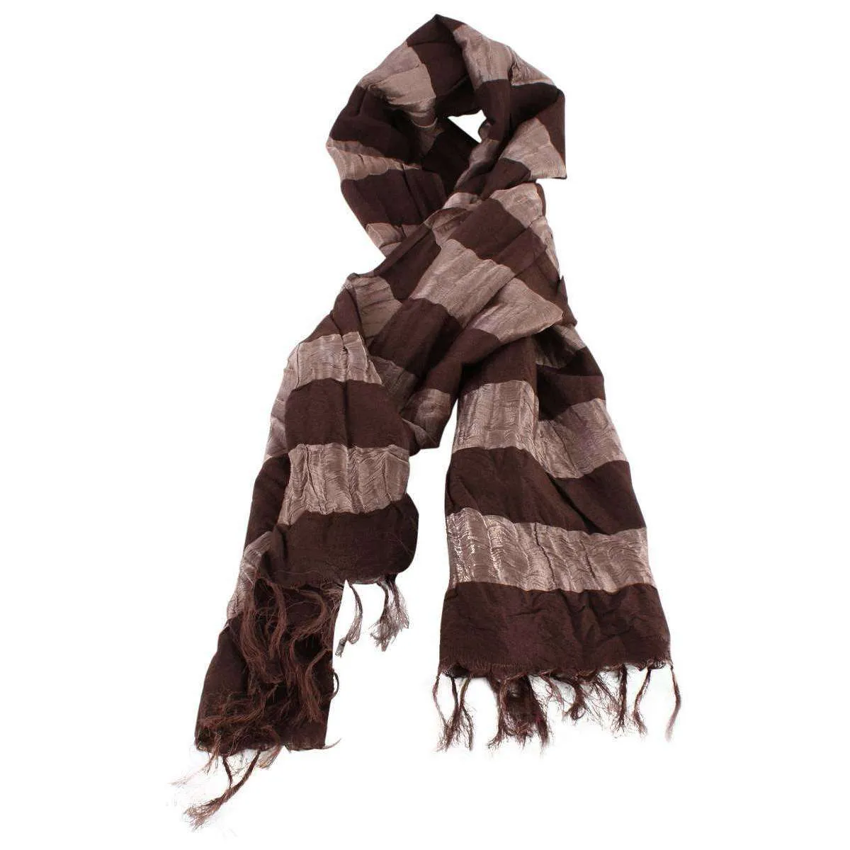 Bassin and Brown Sarracenia Hori Striped Scarf - Bronze/Brown