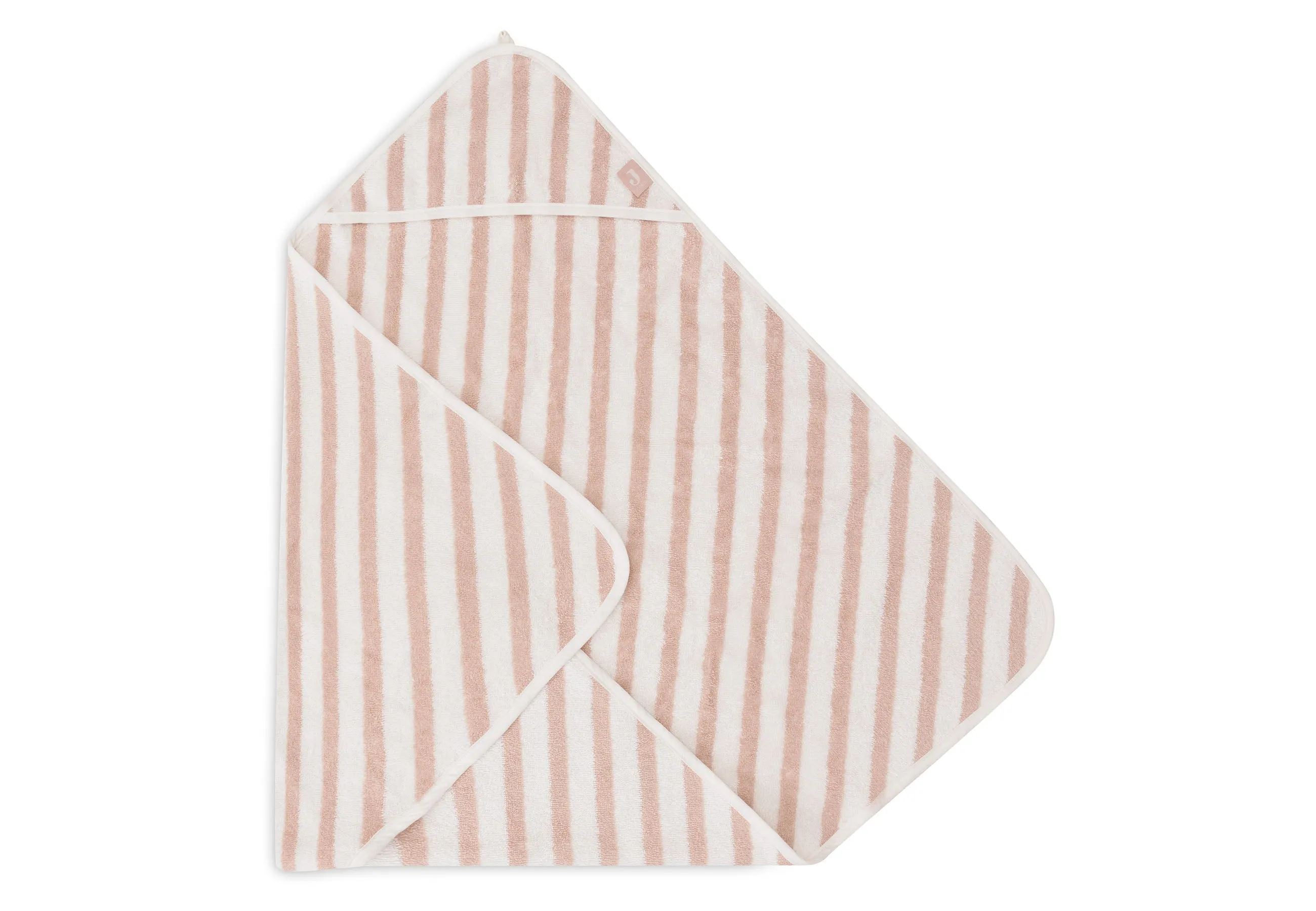 Bath cape 75x75cm Stripe Terry - Wild Rose - GOTS