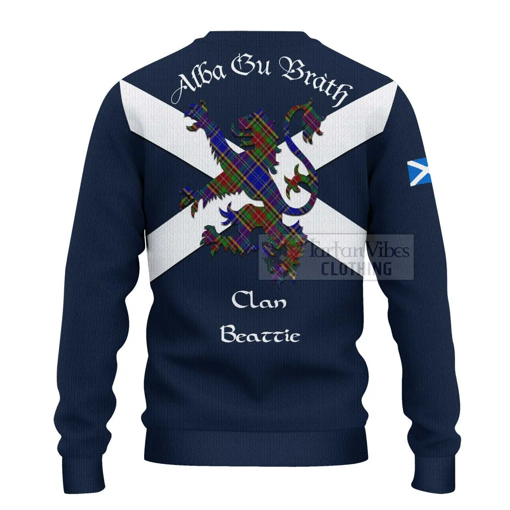 Beattie (Beatty) Tartan Lion Rampant Ugly Sweater Proudly Display Your Heritage with Alba Gu Brath and Clan Name