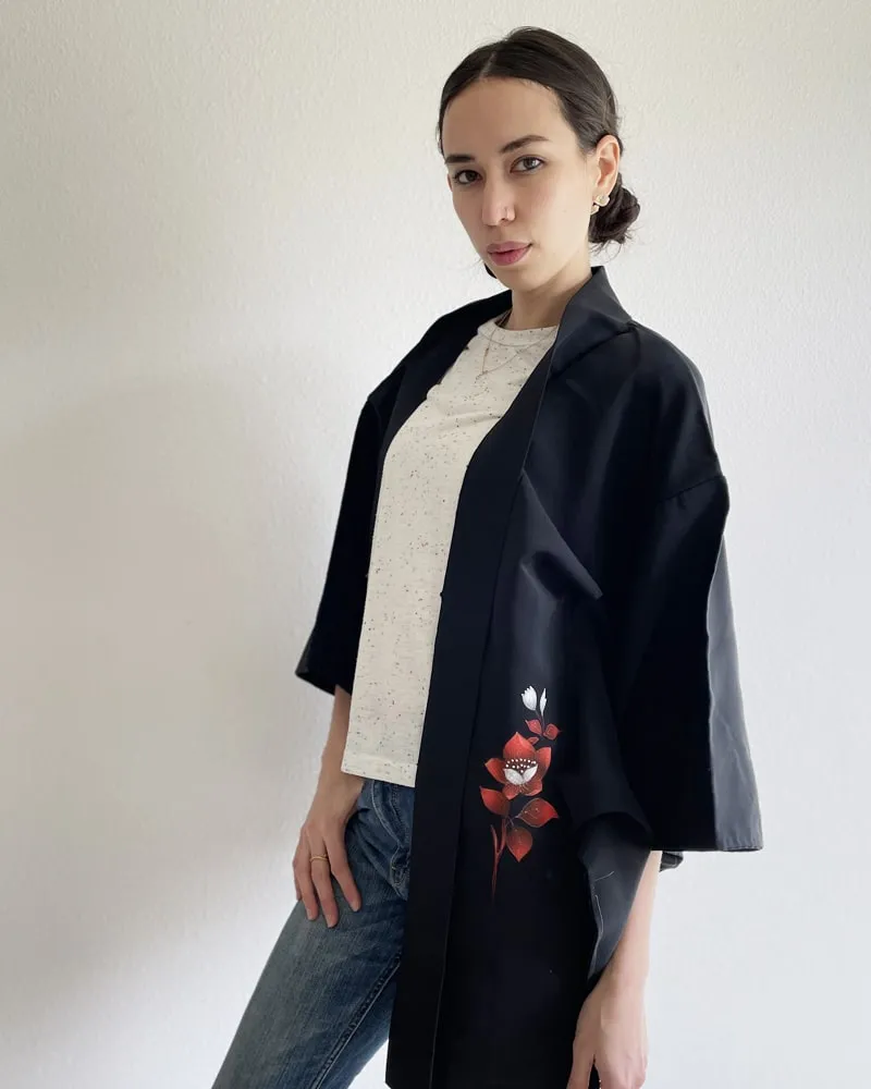 Bellflower Black Haori Kimono Jacket