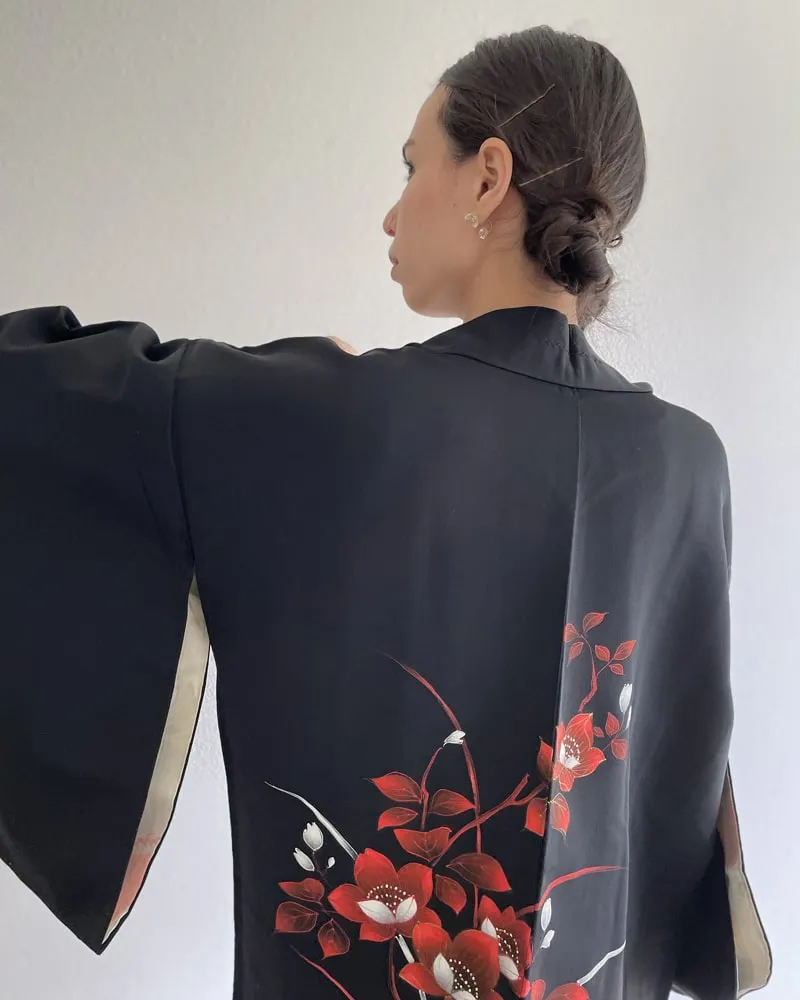 Bellflower Black Haori Kimono Jacket