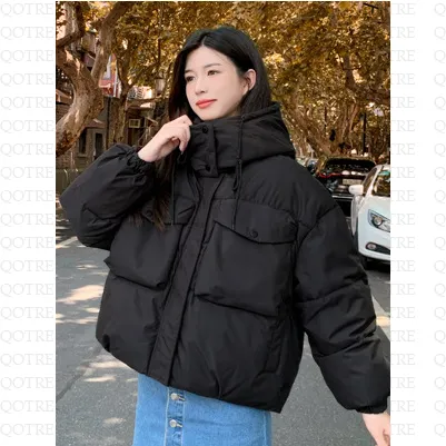 Bellows Pocket Cropped Puffer Jacket