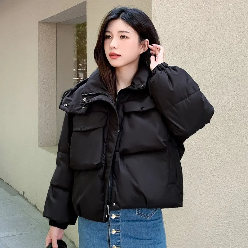 Bellows Pocket Cropped Puffer Jacket