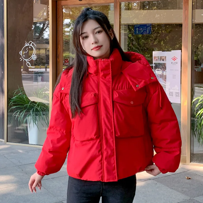 Bellows Pocket Cropped Puffer Jacket