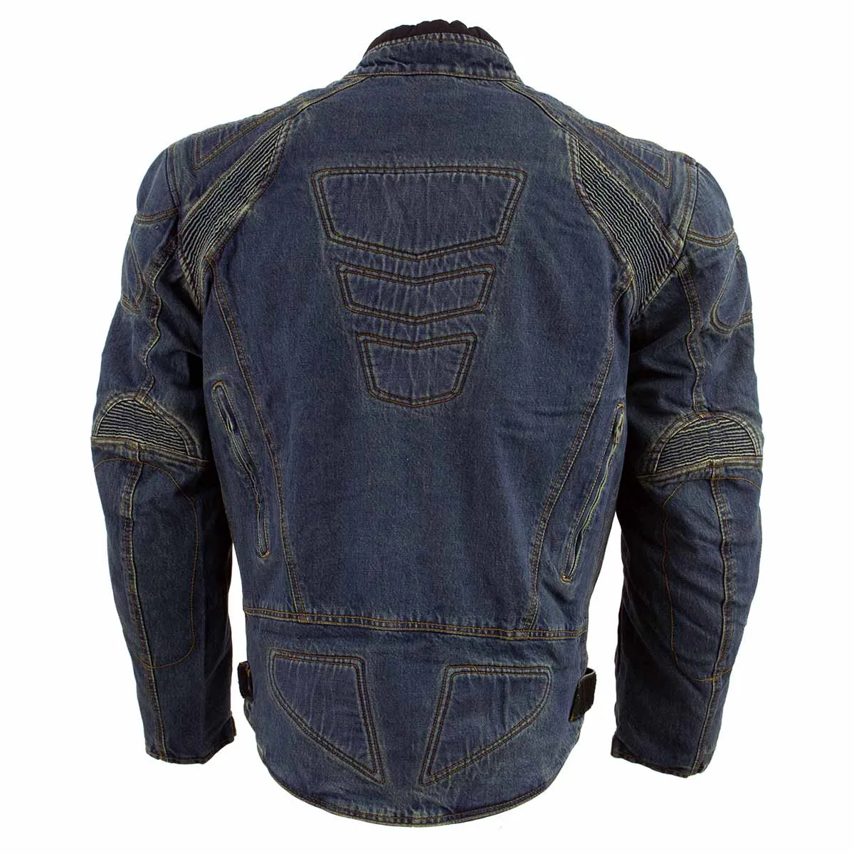 Bikers Edge DM1991 Men's Blue ‘Armored and Vented’ Denim Racing Jacket