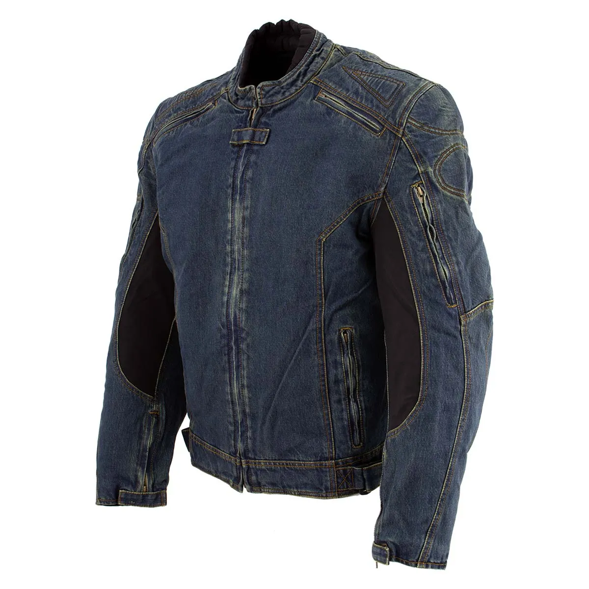 Bikers Edge DM1991 Men's Blue ‘Armored and Vented’ Denim Racing Jacket