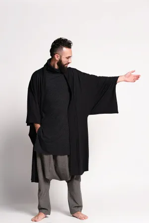 Black Haori Kimono Jacket for Men