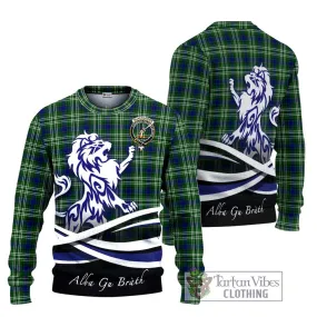 Blackadder Tartan Ugly Sweater with Alba Gu Brath Regal Lion Emblem