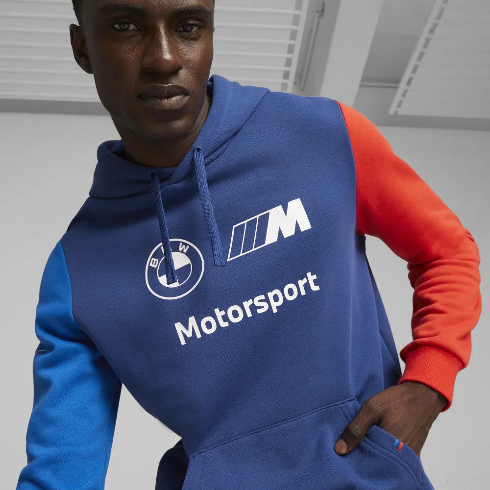 BMW MMS sweatshirt, hooded, Puma, ESS, fleece, blue