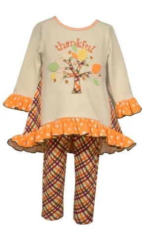 Bonnie Jean Girls Baby Thanksgiving Autumn Tunic Top and Leggings Pants Set