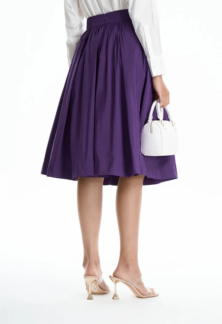 Box Pleat Solid Skirt