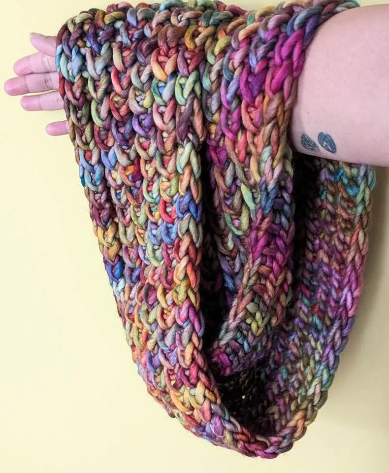 Braided Hearts Infinity Knit Pattern