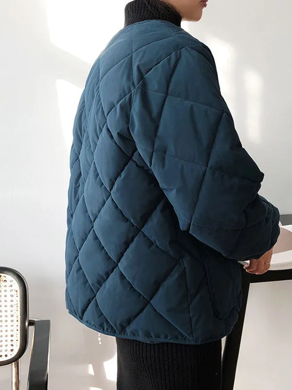 Buttoned Quilted Down Jacket