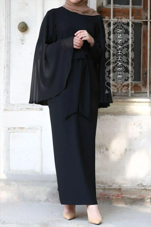 Cape Dress in Black