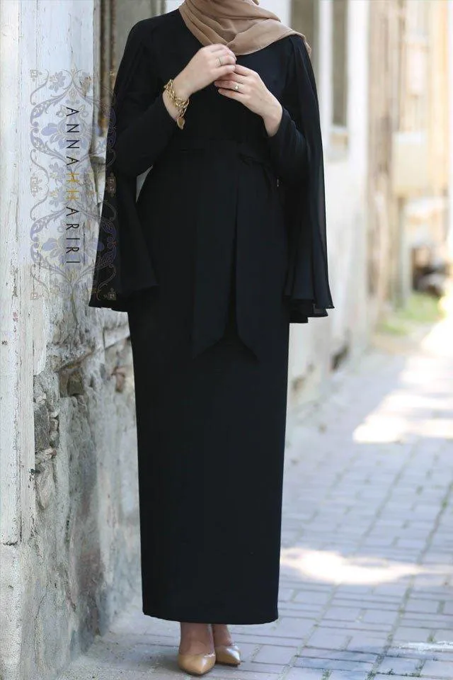 Cape Dress in Black