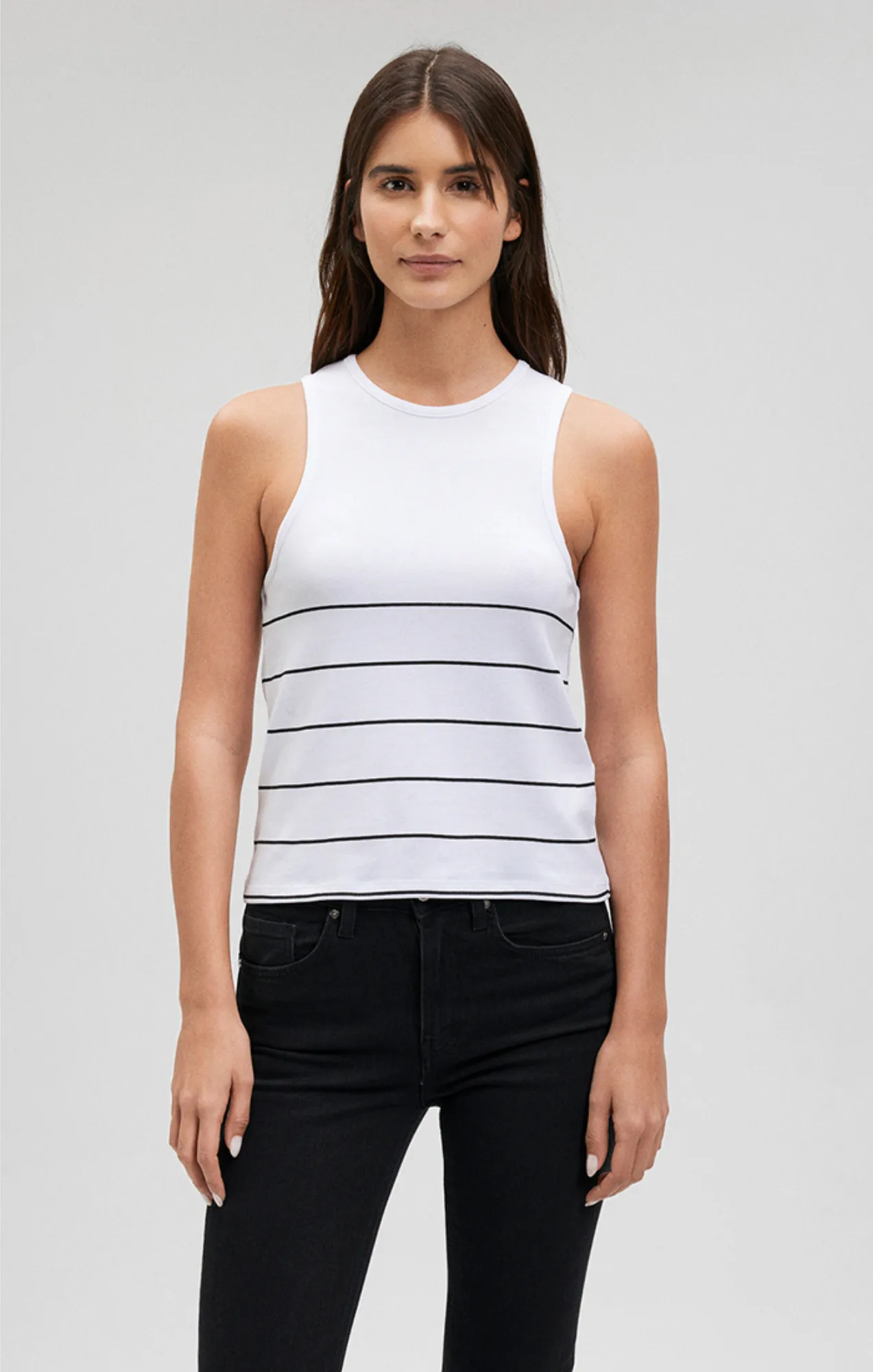 CASUAL TANK TOP IN BLACK STRIPE