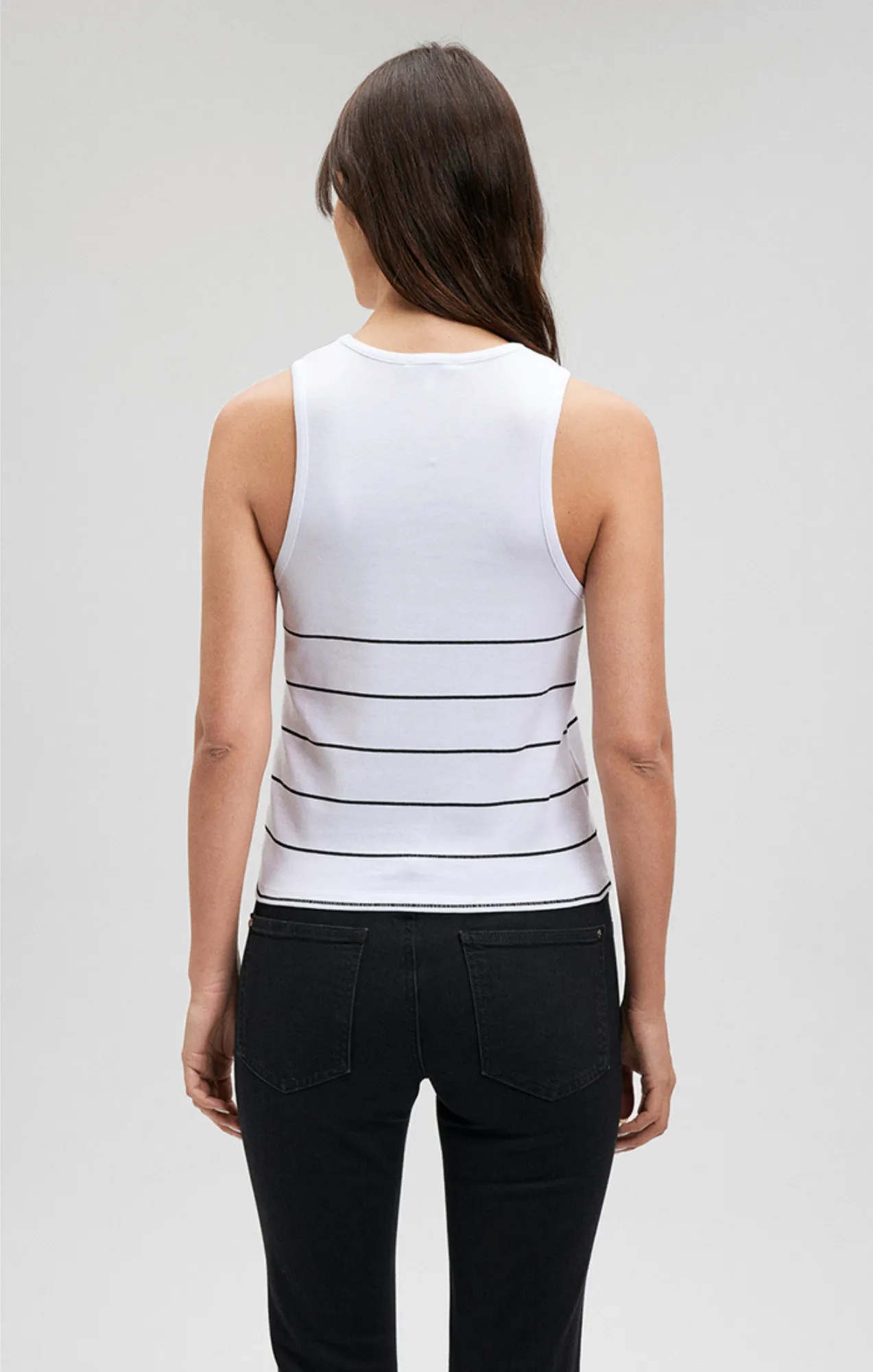 CASUAL TANK TOP IN BLACK STRIPE