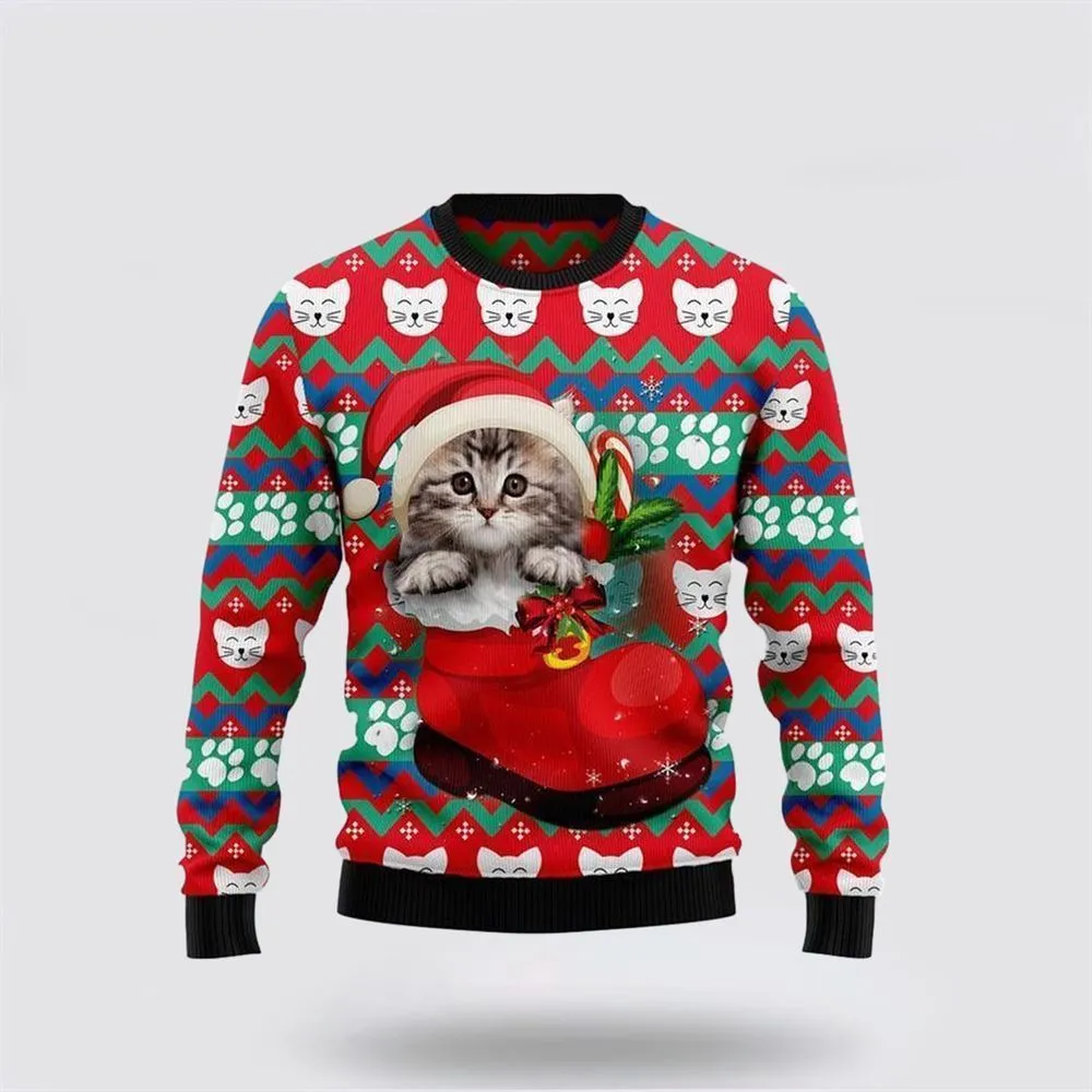 Cat Socks Ugly Christmas Sweater For Men And Women, Best Gift For Christmas, Christmas Fashion Winter