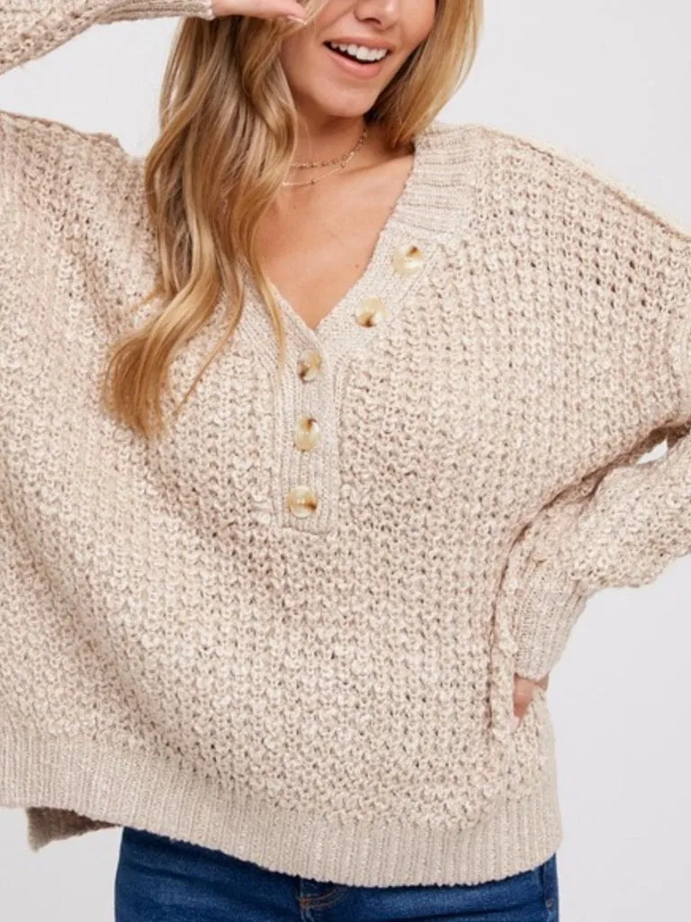 Cheryl Henley Sweater - Beige