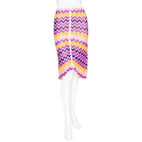 Chevron Knit Button Skirt